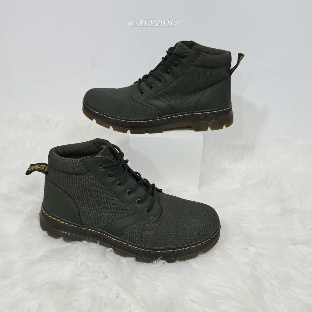 Dr.Martens Chukka Canvas Combat Boots Olive Green Men's Size 13 Air Cushion Sole